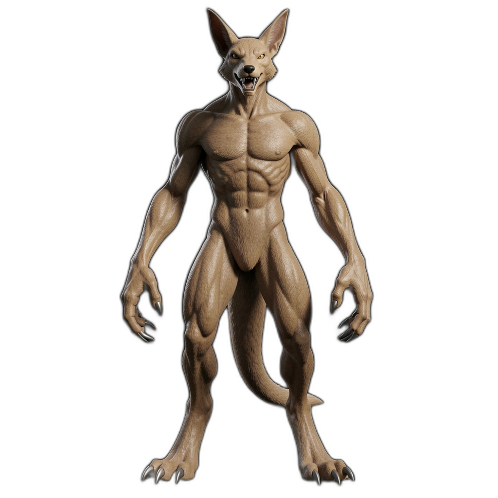 Create a highly detailed 3D character model of an original Digimon named "Sethmon", inspired by the
