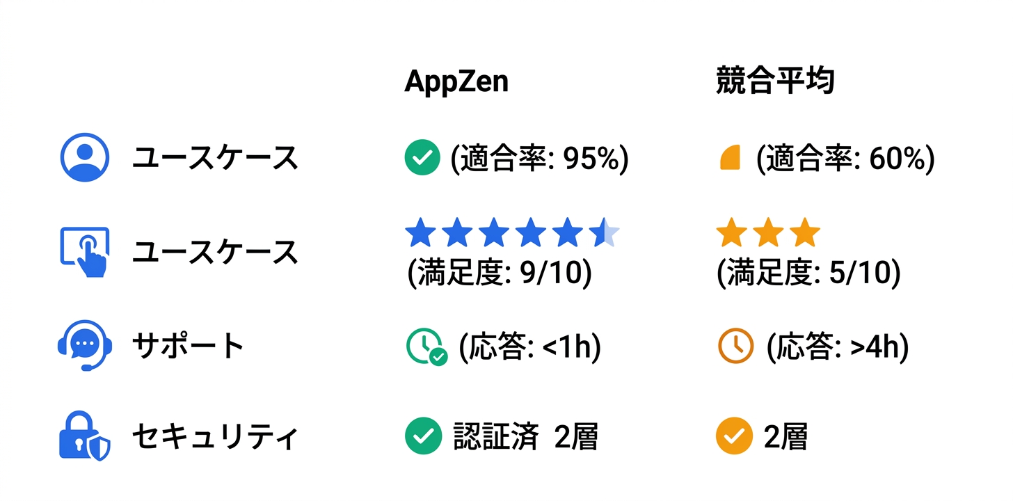 競合製品との比較ポイント