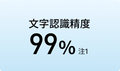 文字認識精度99%