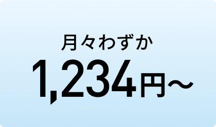 月々わずか1,234円～