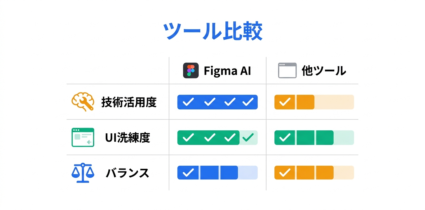 競合ツールとの比較におけるFigma AIの位置づけ