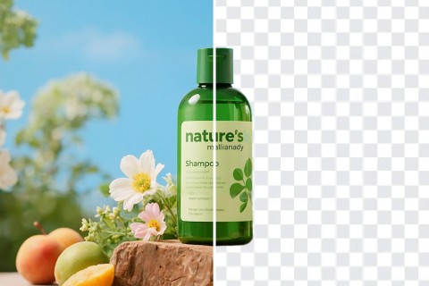 Remove the background of the skin care product promotional image