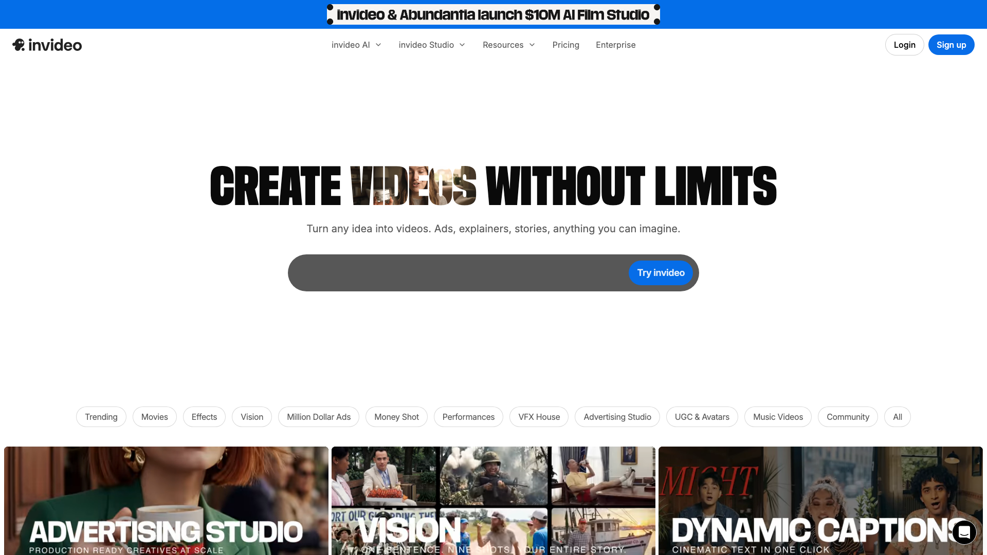 InVideo AIの公式サイト
