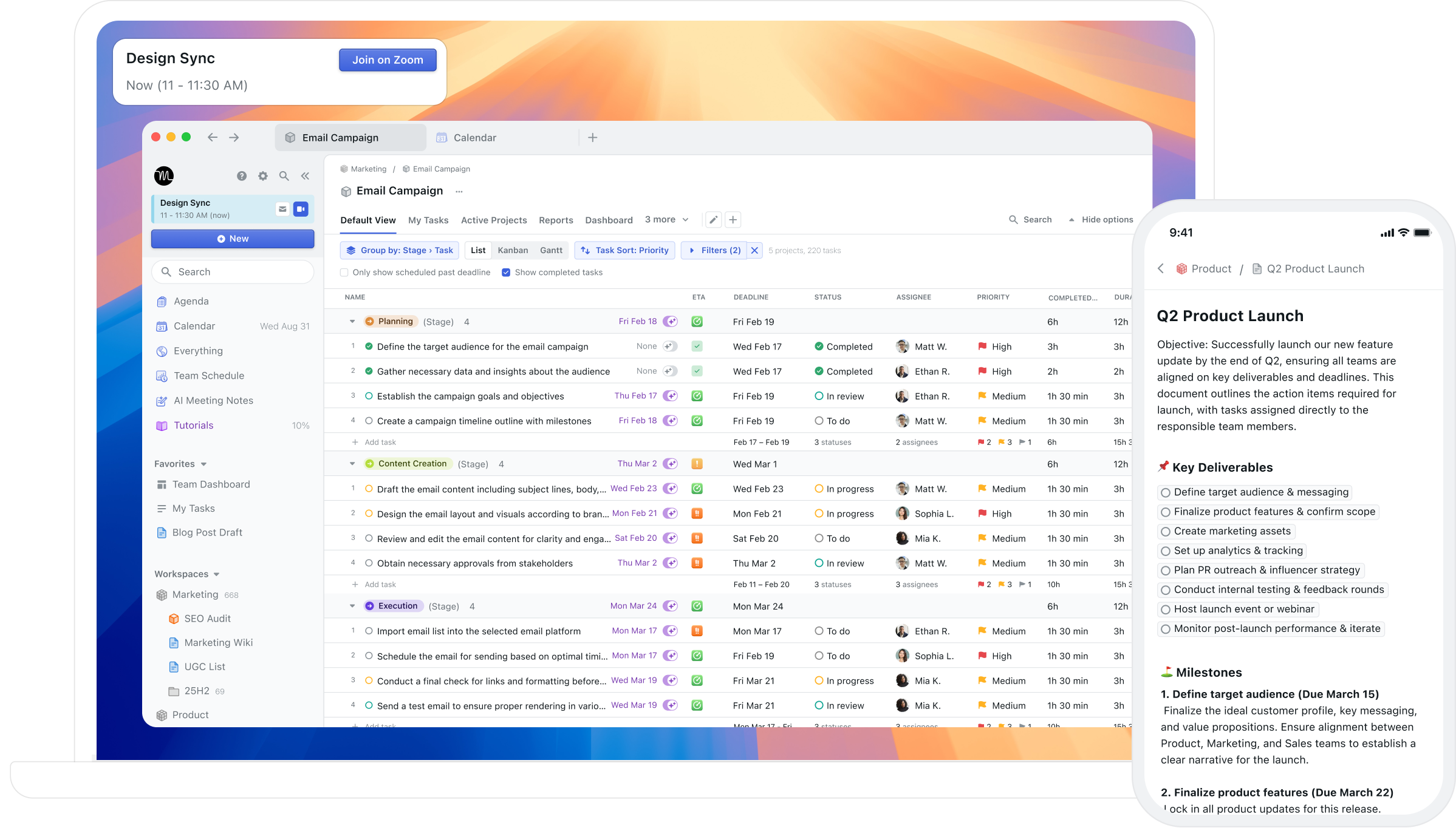 Motion desktop and mobile app