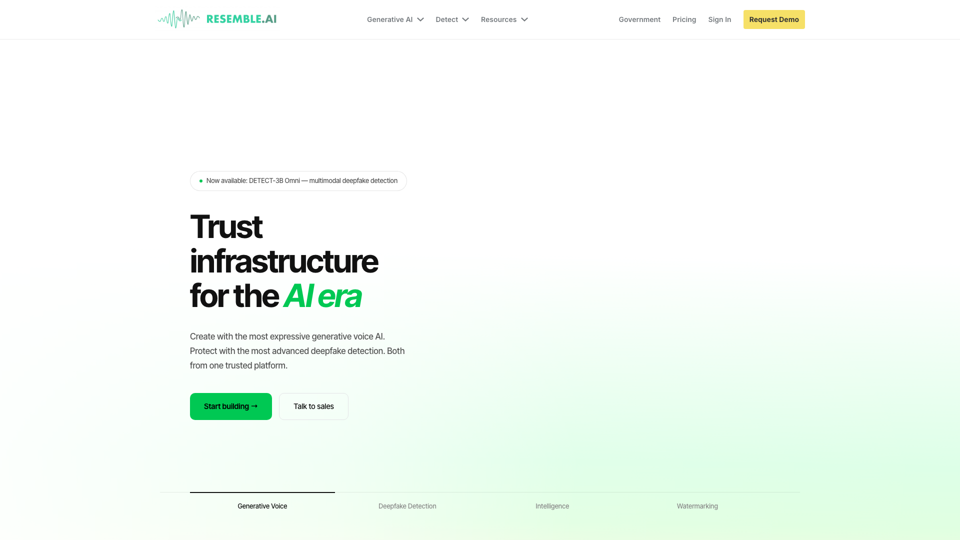 Resemble AIの公式サイト