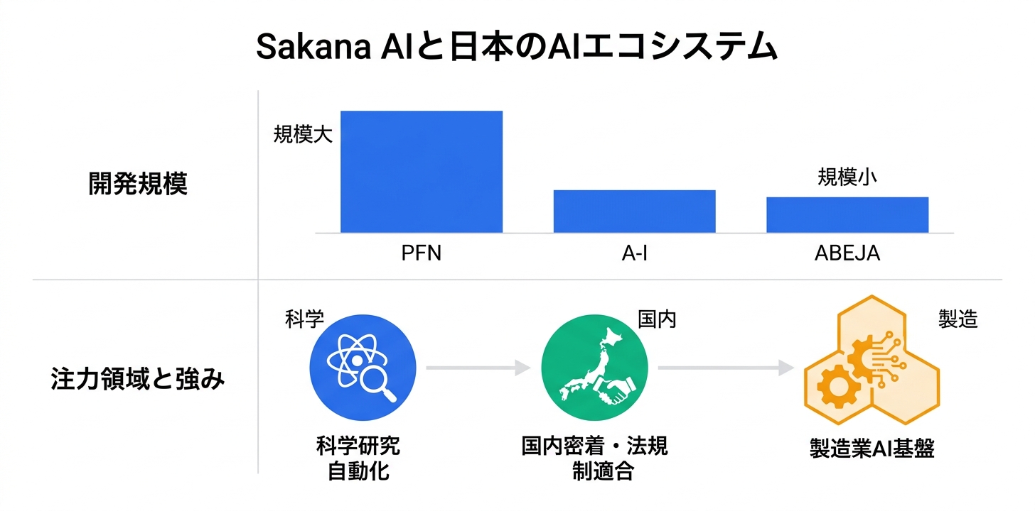 競合と日本のAIエコシステムにおける位置づけ
