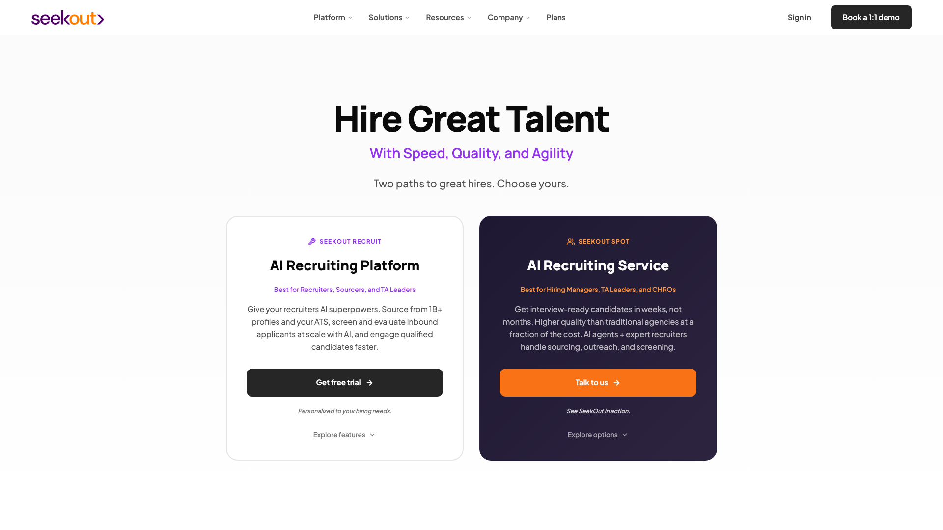 SeekOutの公式サイト