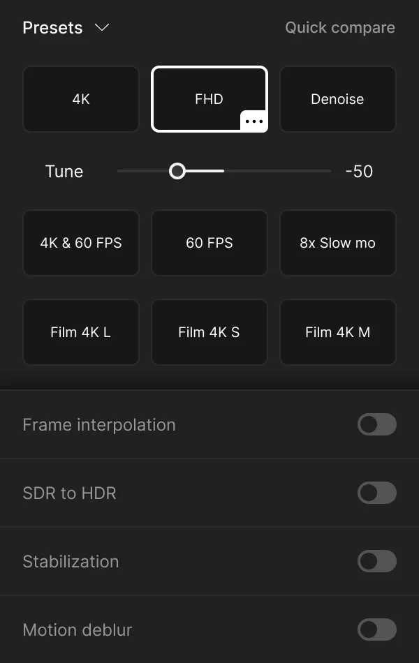 Topaz Video AIの画面