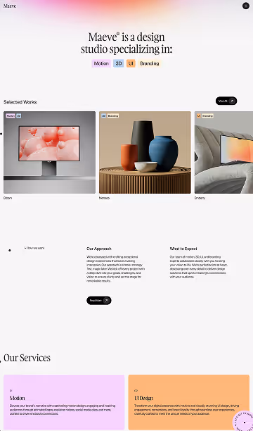 A screenshot of a Webflow template called, "Maeve."